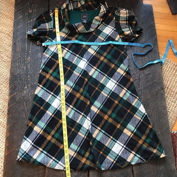 JH plaid dress, women’s size large.  Green plaid/ tartan. - Picture 4 of 8